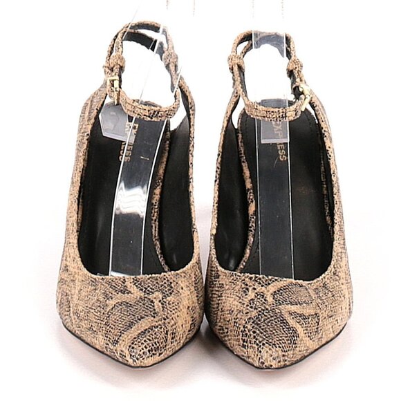Express Snakeskin Textured Open Back Pointed Toe Pump - Picture 2 of 4